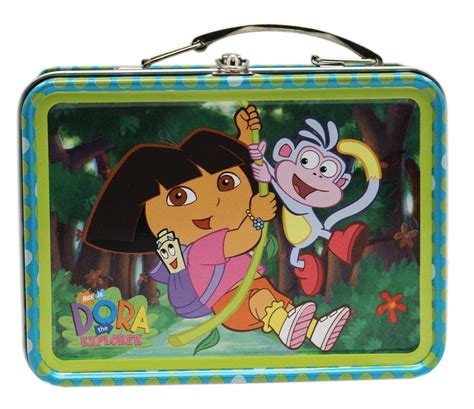 Dora The Explorer Dora And Boots Vine Swinging Mini Tin Treasure Storage Box