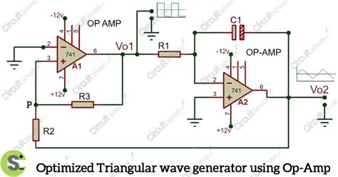 Triangular Wave Generator Circuit With OP IC 741 Circuit Schools