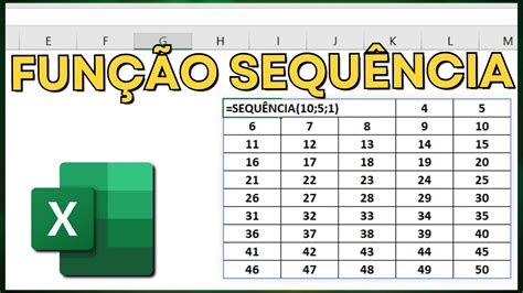 Como Usar a Função SEQUÊNCIA no EXCEL Calendário Cadastros etc YouTube