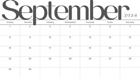 September Editable Calendar Calendar Printable Calendar