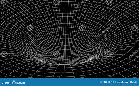 Tunnel Or Wormhole Abstract Wormhole Science 3D Tunnel Grid Wireframe