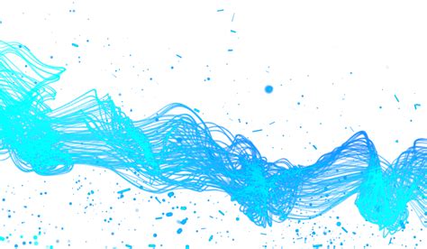 D Abstract Digital Technology Blue Light Particles Wave Png