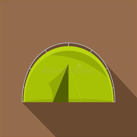 Green Touristic Backpack Flat Icon Stock Vector Illustration Of