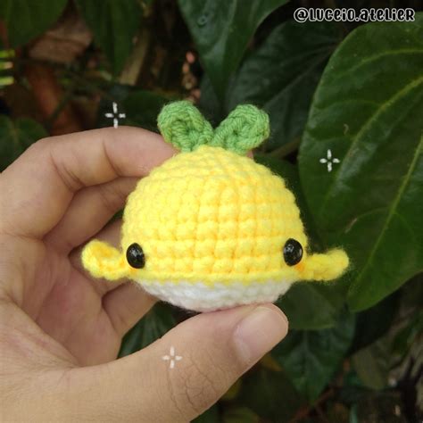 Jual Gantungan Kunci Keychain Crochet Whale Small Lemon Whale