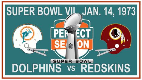 1972 Miami Dolphins Week 17 Super Bowl Vii Miami Vs Washington