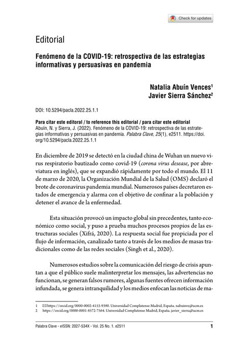 PDF Fenómeno de la COVID 19 retrospectiva de las estrategias