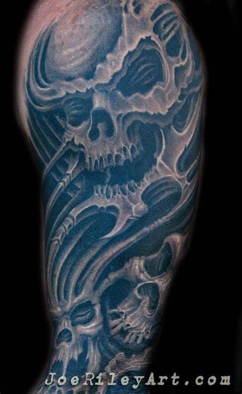 Biomech Skull Tattoo By Joe Riley Tattoonow