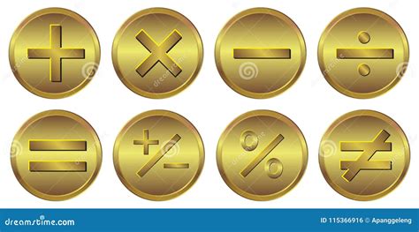 8 Symbol Calculator Gold Icon Stock Vector Illustration Of Treasure