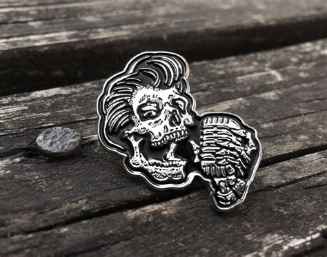 Rockabilly Greaser Pin Greaser Skull W Vintage Microphone Etsy