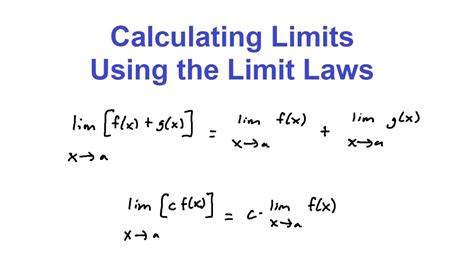 Calculating Limits Using The Limit Laws Youtube