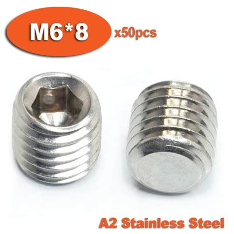 Pcs Din M X A Stainless Steel Screw Flat Point Hexagon Hex