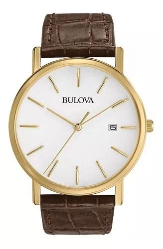 Rel Gio Bulova B Cl Ssico Dourado Couro Original Cor Da Correia