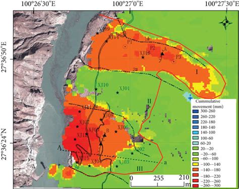 LOS Movement Over XJ Landslide Derived From DS InSAR Technology