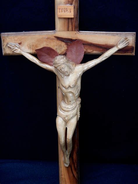 Jerusalem Olive Wood Carved Crucifix Cross Last Century Etsy