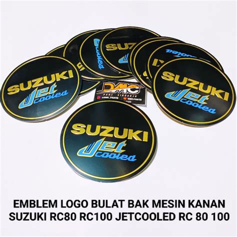 Jual EMBLEM LOGO BULAT BAK MESIN KANAN SUZUKI RC80 RC100 JETCOOLED RC