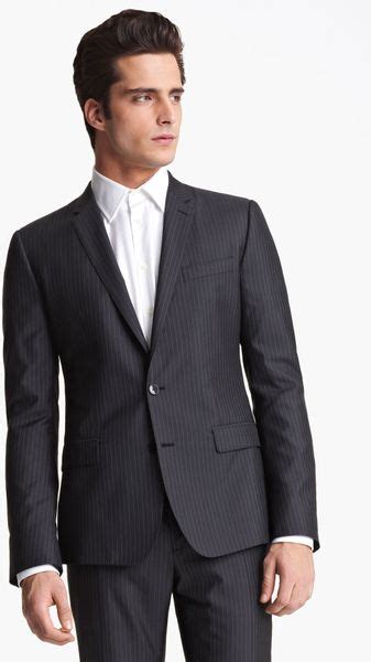 Dolce And Gabbana Pinstripe Wool Silk Suit In Gray For Men Grey Lyst