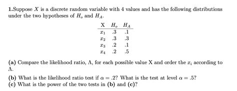 Solved 1 Suppose X Is A Discrete Random Variable With 4