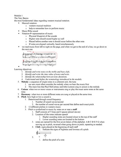 Mus 101 Winter Term Module 1 The Very Basics The Most Fundamental