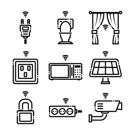 Premium Vector Smart Home Automation System Line Vector Elements Icons