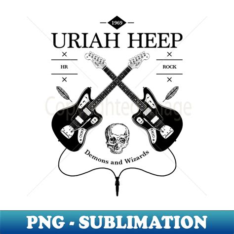 Uriah Heep Guitar Vintage Logo Png Transparent Sublimation Inspire