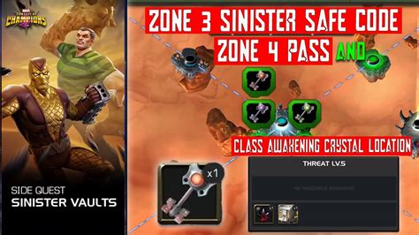 Zone Pass Code And Awakening Gems Location Sinister Vaults Side