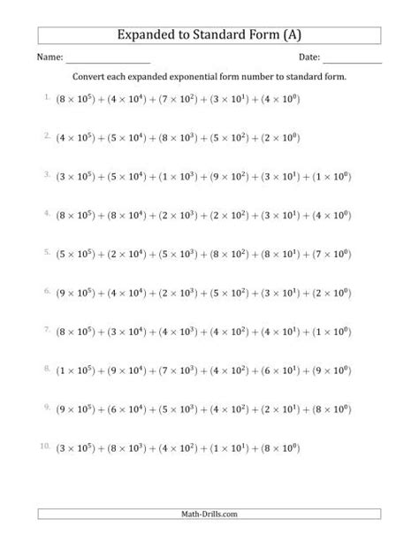 Converting Expanded Exponential Form Numbers To Standard 52 Off