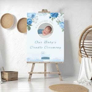 Editable Cradle Ceremony Photo Welcome Sign Naming Ceremony Entry Sign