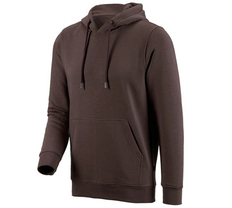 E S Hoody Sweatshirt Poly Cotton Kastanie Strauss