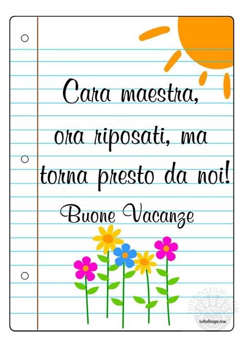 Frase Di Fine Anno Scolastico Per Maestra Tuttodisegni