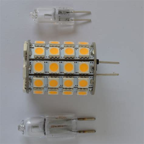 G6.35/gy6.35 LED 6 Watt ~ 35w Halogen 12v AC/DC 49x5050 Warm White Bulb ...