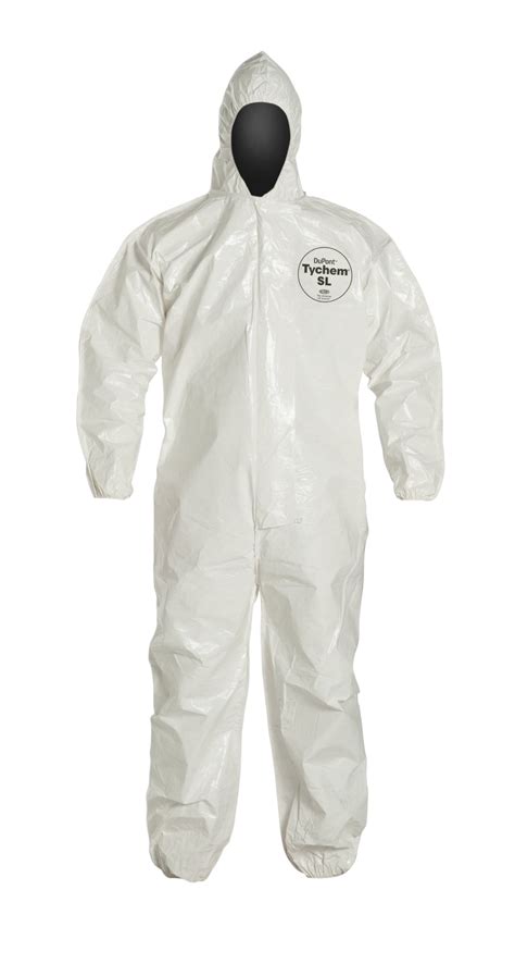 Dupont Tychem Sl T Disposable Chemical Resistant Coverall With