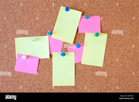 Blank Paper Notes On Cork Board Stock Photo Alamy