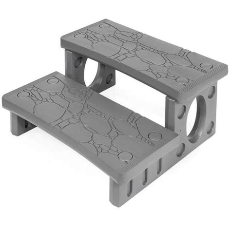 XtremepowerUS 2 Step Spa Hot Tub And Pool Step Deck In Grey 75161 H