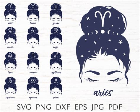 Zodiac Svg Bundle Zodiac Sign Svg Cut File For Cricut Messy Etsy