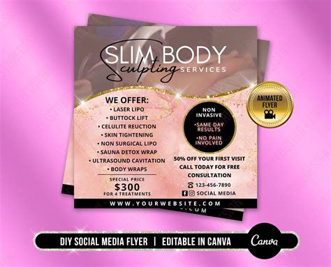 Diy Body Contouring Animated Flyer Body Sculpting Motion Etsy