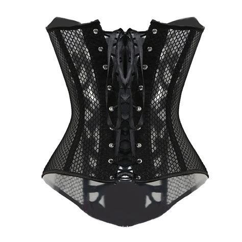 Women S Lace Corset Top With G String Mesh Bustier Corselet Lingerie