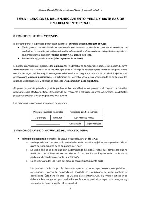 Dpp T1 Tema 1 Lecciones Del Enjuiciamiento Penal Y Sistemas De