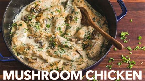 Creamy Herb Mushroom Chicken Recipe One Pan Chicken Cream Sauce