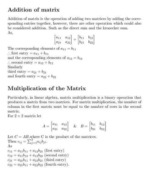 Solved Addition of matrix Addition of matrix is the | Chegg.com