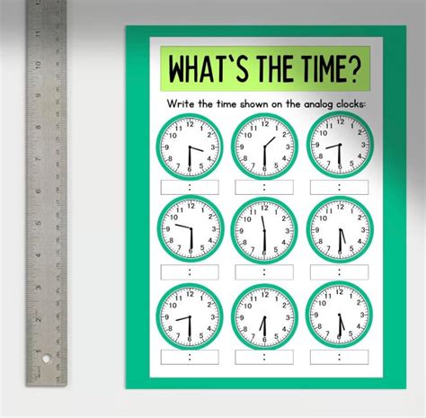 Printable Telling Time Worksheettelling Time Clock Worksheets Etsy