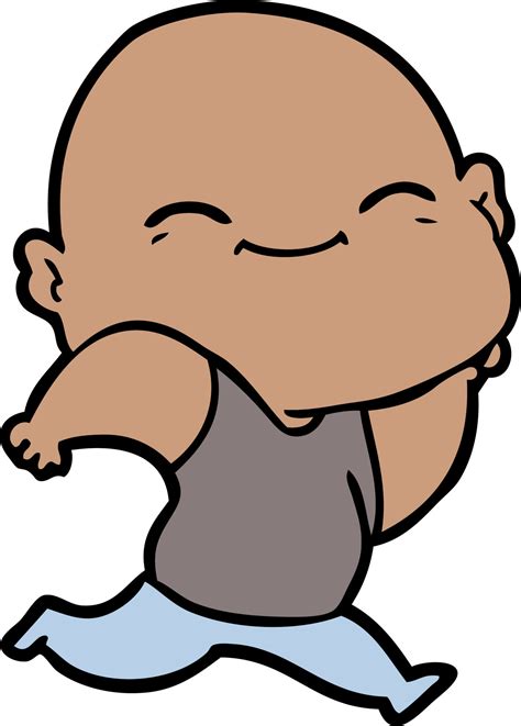 Cartoon Happy Bald Man 12458210 Vector Art At Vecteezy