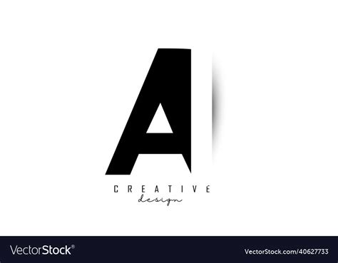 Letters ai logo with black and white negative Vector Image