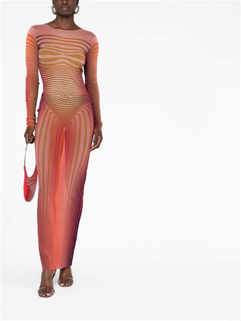 Jean Paul Gaultier Body Morphing Striped Dress Farfetch