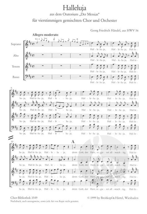 Halleluja Aus Dem Messias Hwv Georg Friedrich H Ndel Noten F R