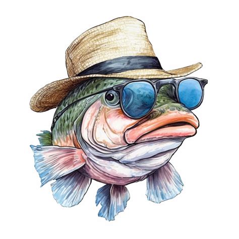 Premium Photo A Close Up Of A Fish Wearing A Hat And Sunglasses