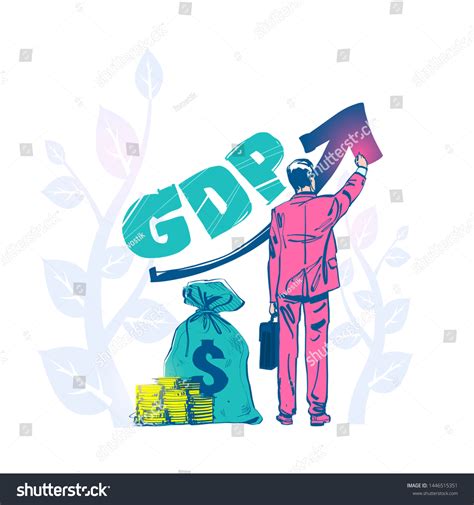 Growth Gdp Hand Drawn Sketch Design Stock Vector Royalty Free