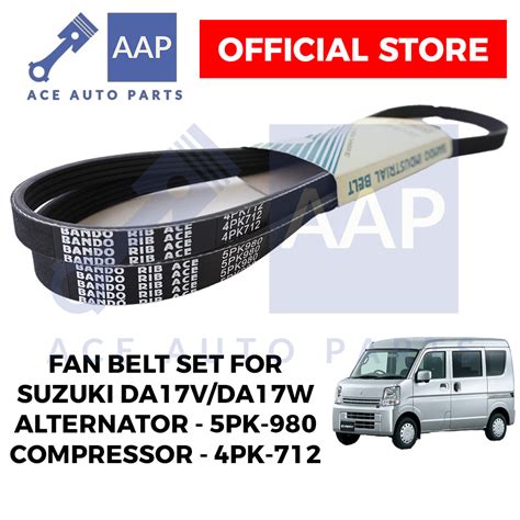 Fan Belt Set For Suzuki Transformer Da V Da W Alternator And