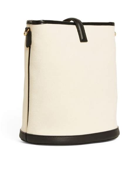 Weekend By Maxmara Canvas Leather Bucket Bag In Black Lyst