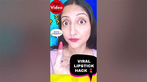 Tried Viral Lipstick Hack👄viral Lipstick Hack With Finger☝️ Trending