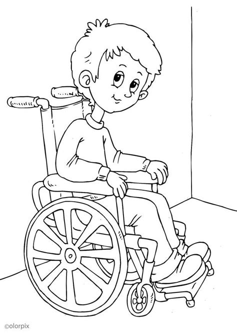 Coloriage dans un fauteuil roulant Coloriages Gratuits à Imprimer